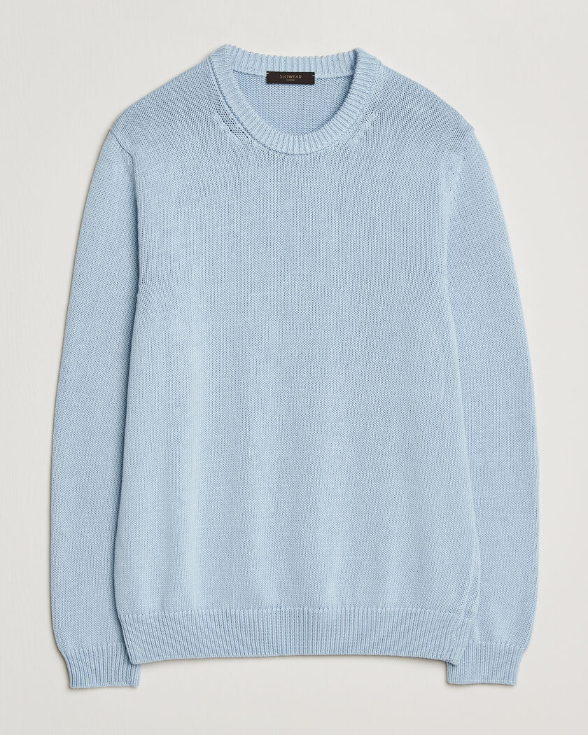 Zanone Soft Cotton Crew Neck Sweater Sky Blue – Blu