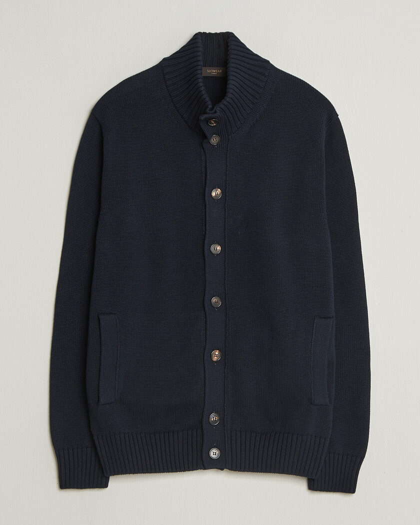 Zanone Soft Cotton Chioto Cardigan Navy – Blu