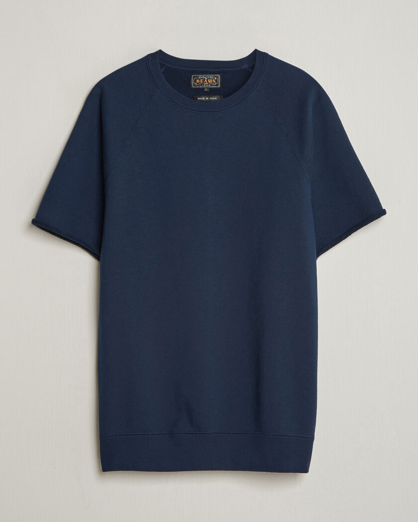 BEAMS PLUS Short Sleeve Cut Off Sweat Navy – Blu