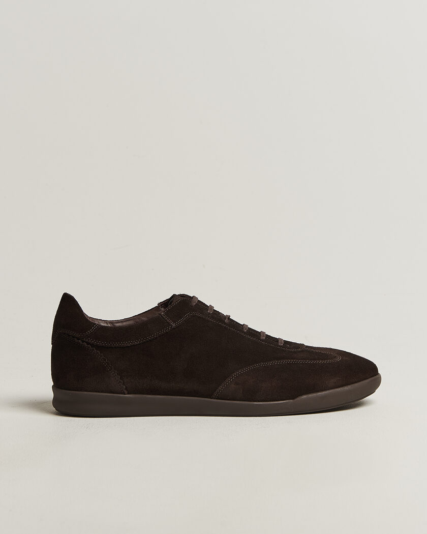 Loake Shoemakers Mayfair Suede Dress Sneaker Dark Brown – Marrone