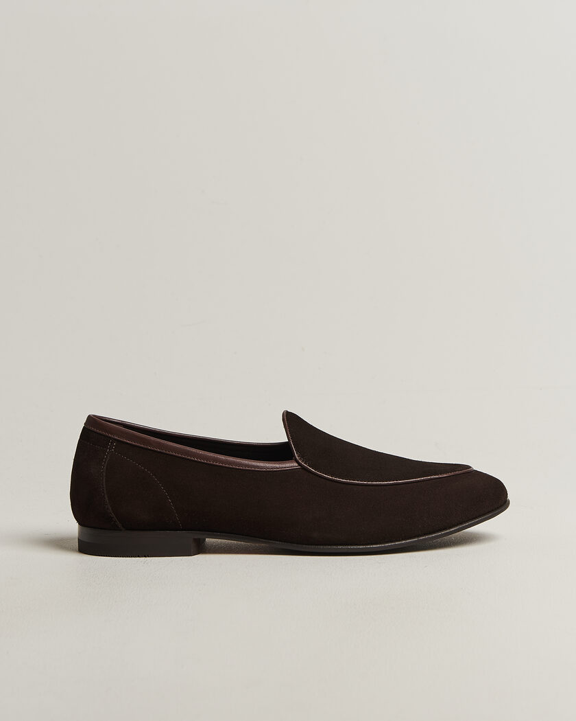 Loake 1880 Belgrave Suede Belgian Loafer Dark Brown – Marrone