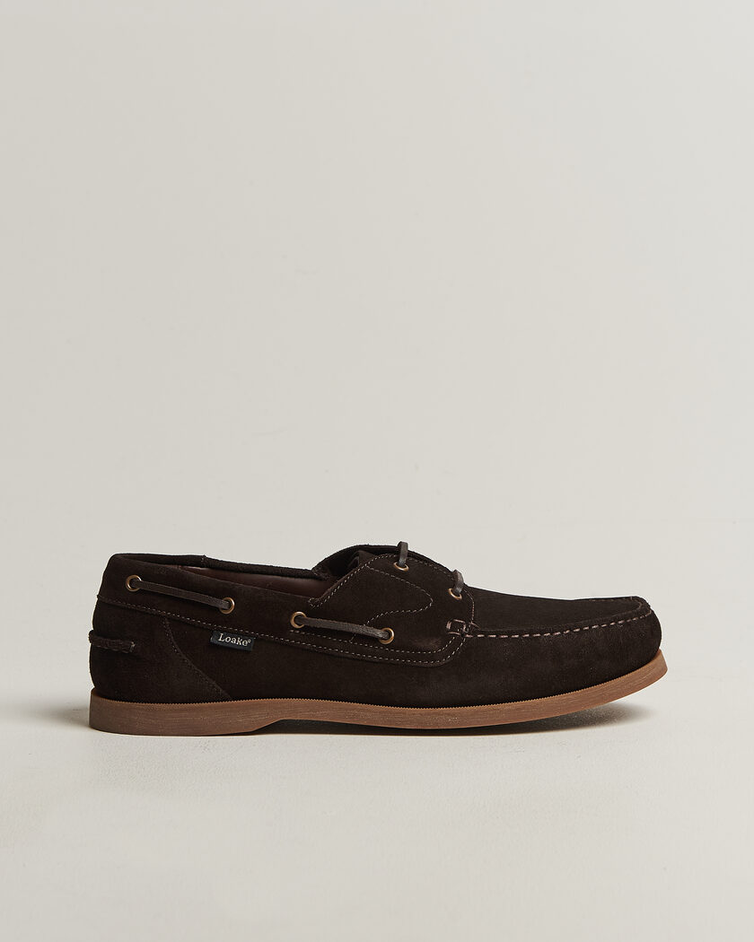 Loake 1880 Padstow Suede Boat Shoe Dark Brown – Marrone