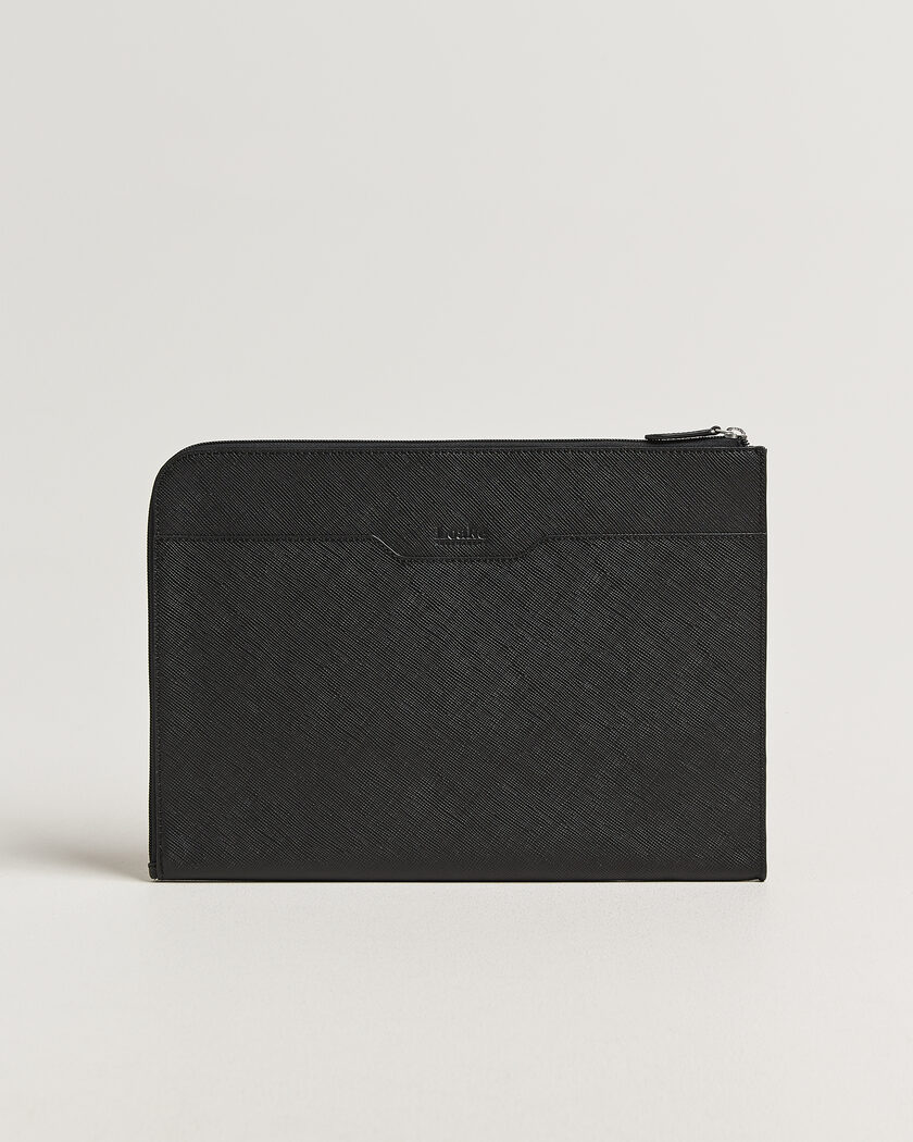Loake Shoemakers Gresham Grain Leather Laptop Cover Black – Nero