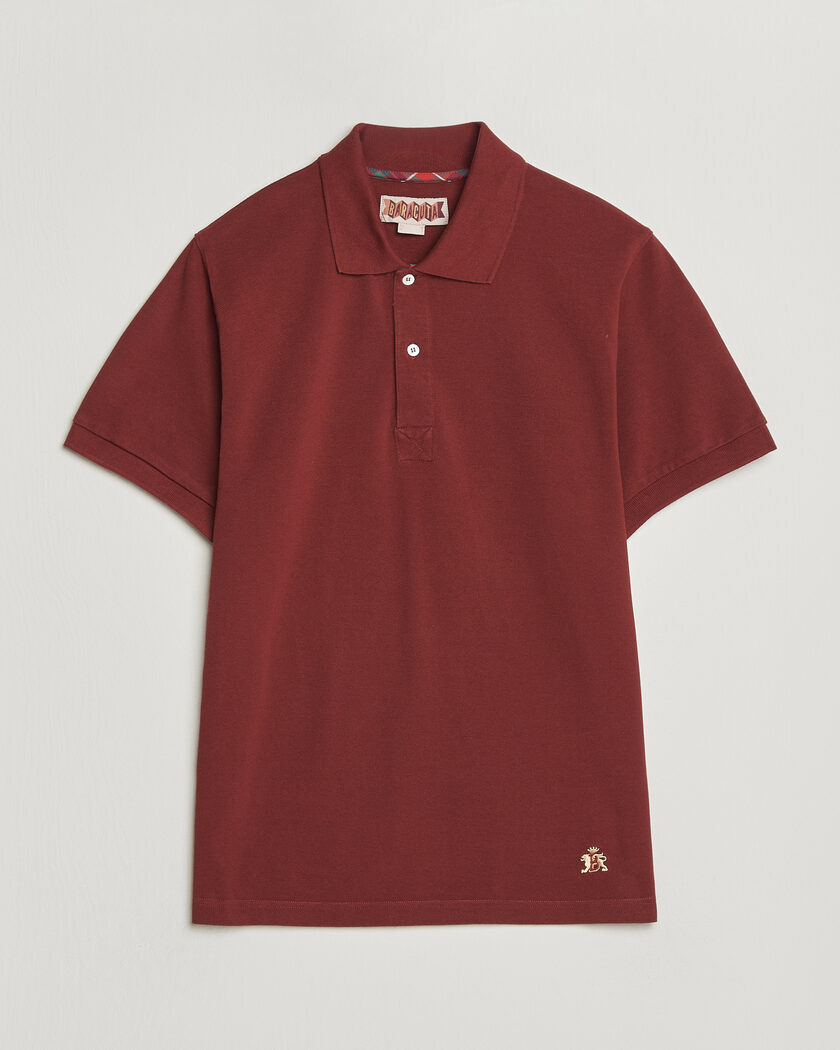 Baracuta Tartan Placket Piquet Polo Oxblood – Rosso