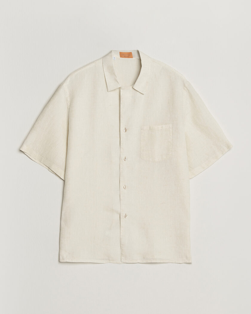 Grigio Linen Camp Collar Shirt White – Bianco