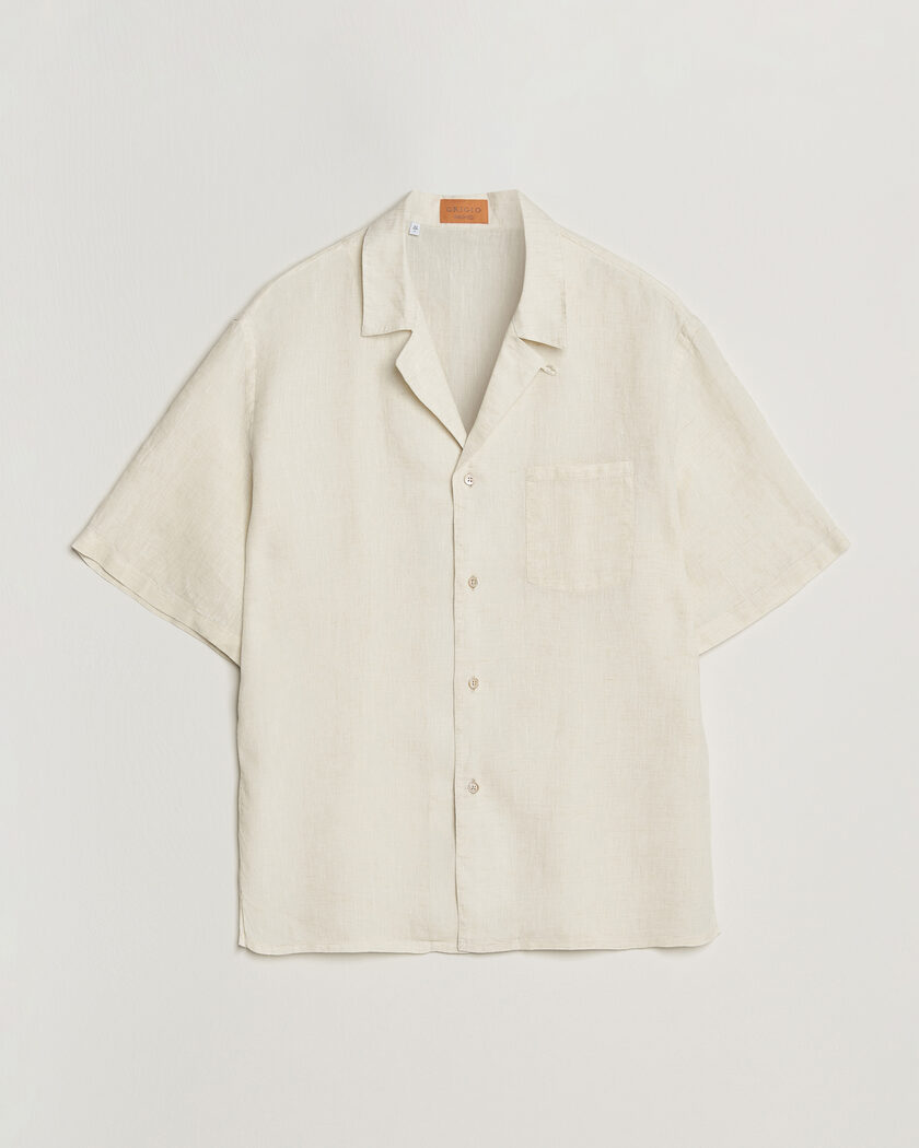 Grigio Linen Camp Collar Shirt White – Bianco