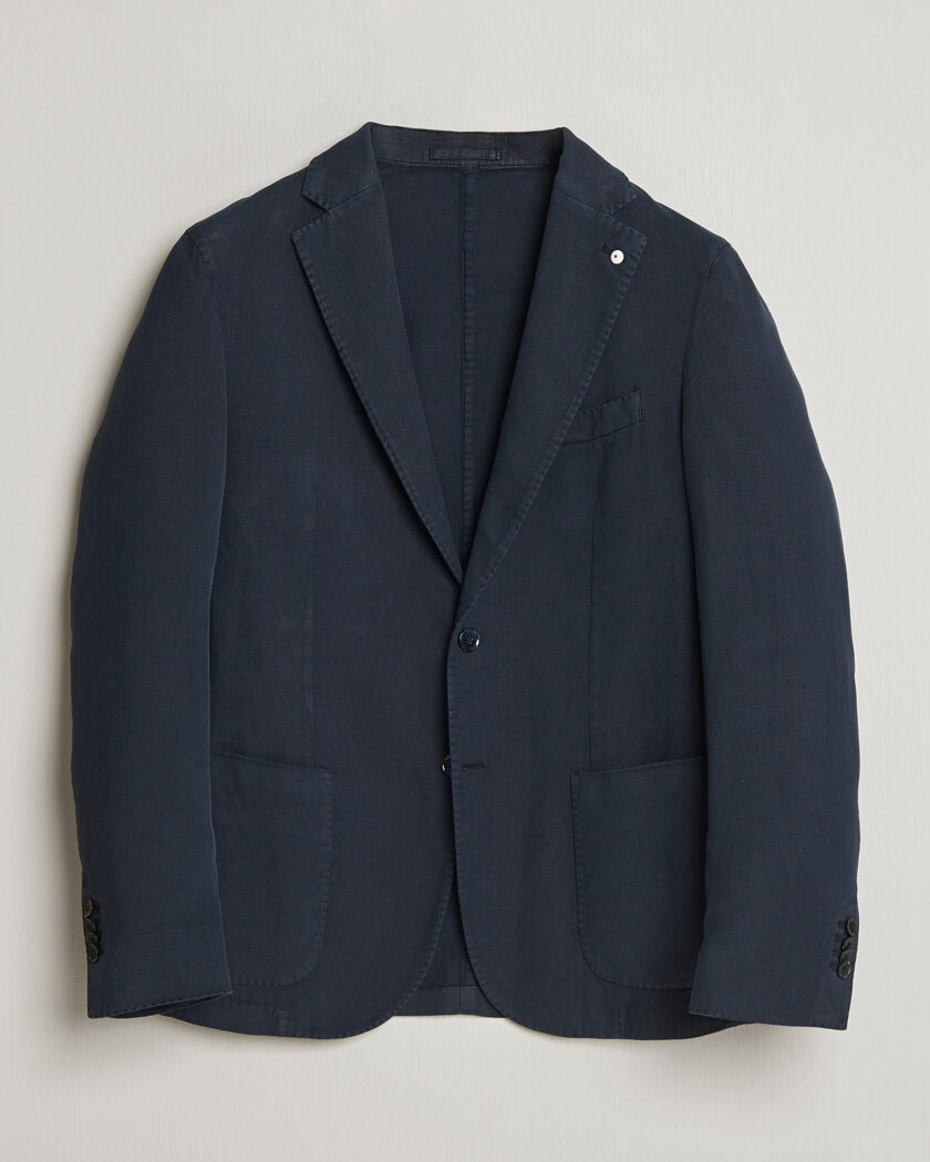 L.B.M. 1911 Jack Regular Fit Structured Cotton Blazer Navy – Blu