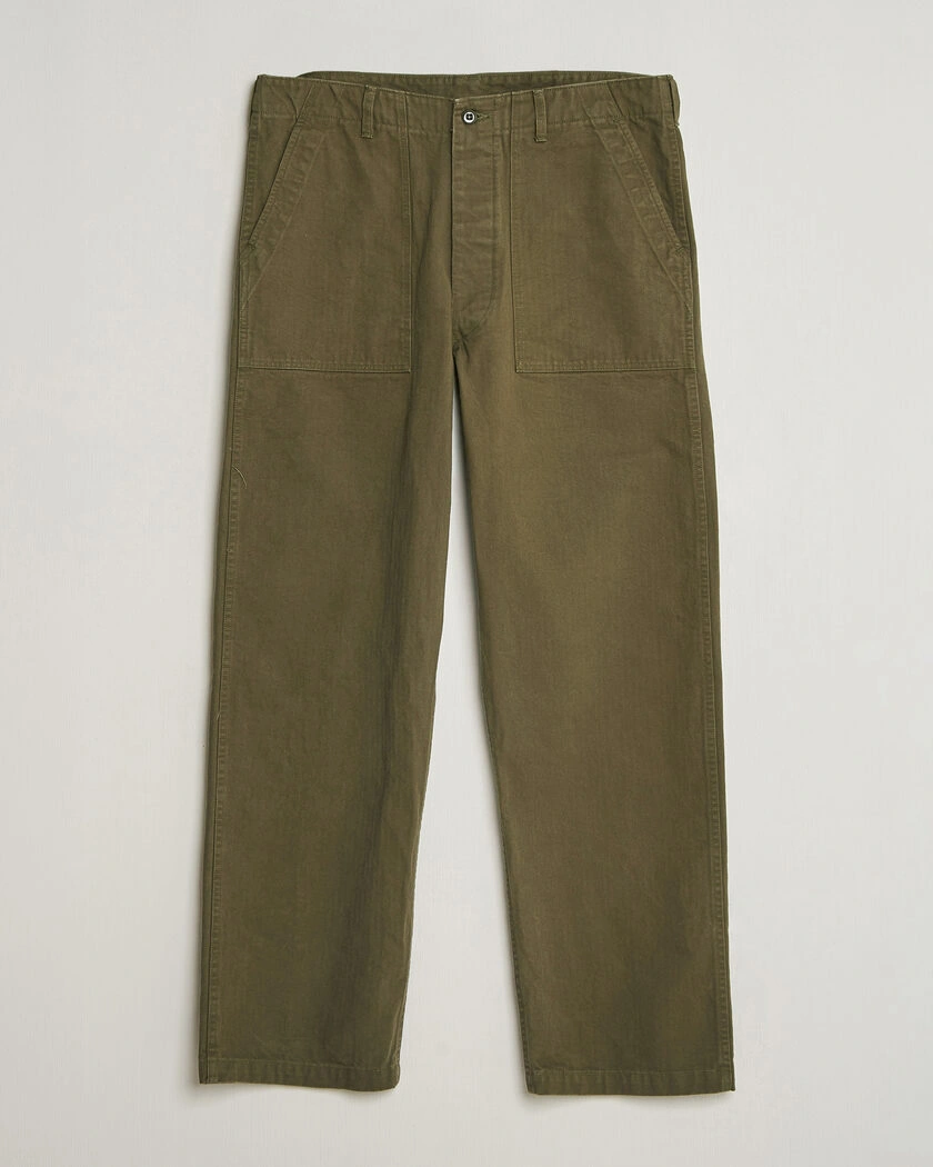 orSlow Vintage Fit Herringbone Fatigue Pants Army Green – Verde