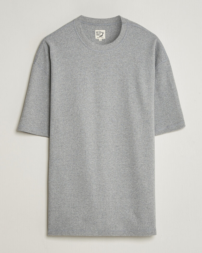 orSlow Waffle Cotton T-Shirt Heather Gray – Grigio