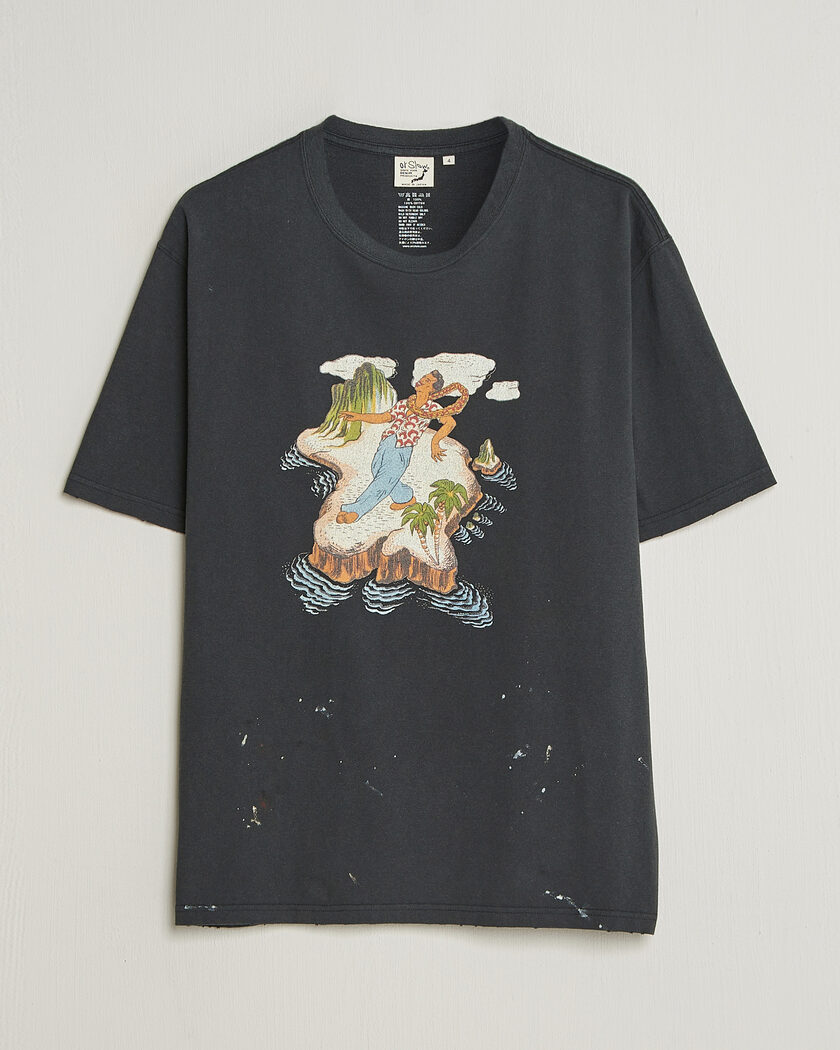 orSlow Vintage Hawaiian Print T-Shirt Black – Nero