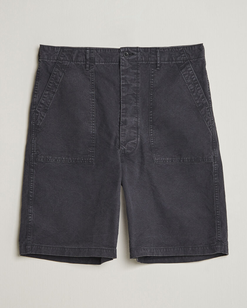 orSlow Summer Fatigue Shorts Washed Black – Nero