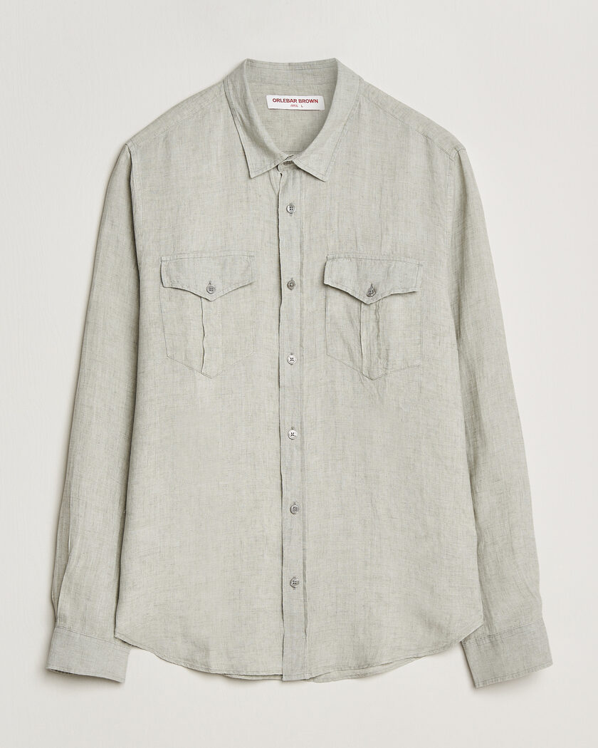 Orlebar Brown Coleburn Linen Shirt Cliff Grey – Grigio