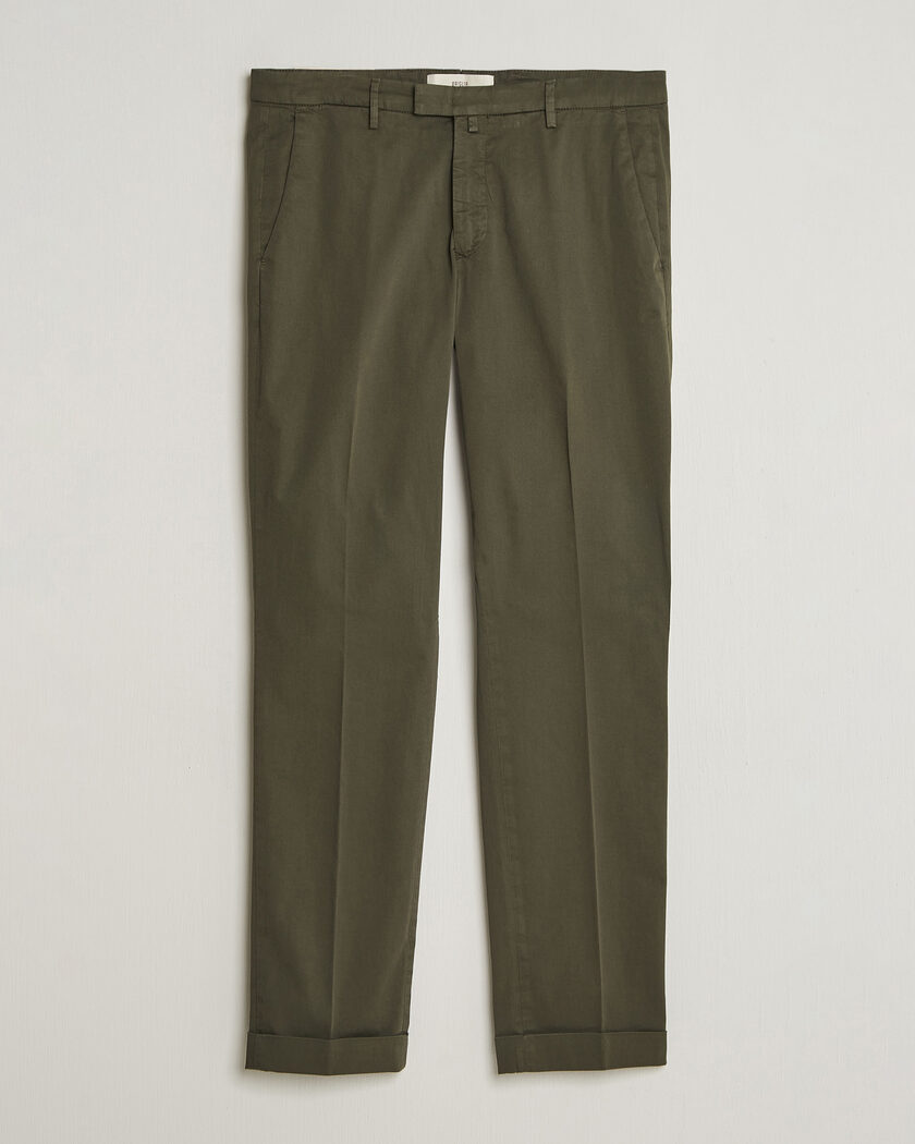 Briglia 1949 Slim Fit Cotton Chinos Dark Green – Verde