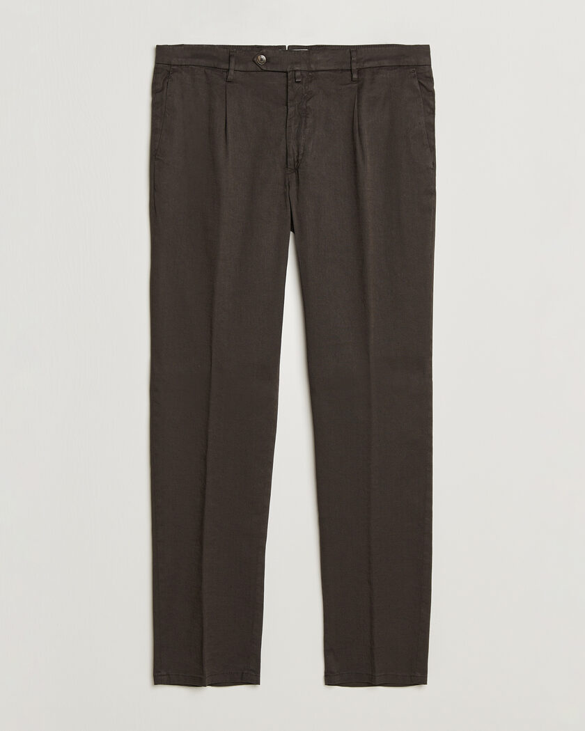 Briglia 1949 Pleated Linen Trousers Brown – Marrone