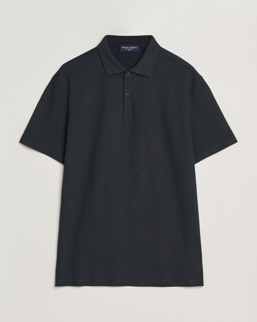 Charles Tyrwhitt Smart Stretch Pique Polo Black – Nero