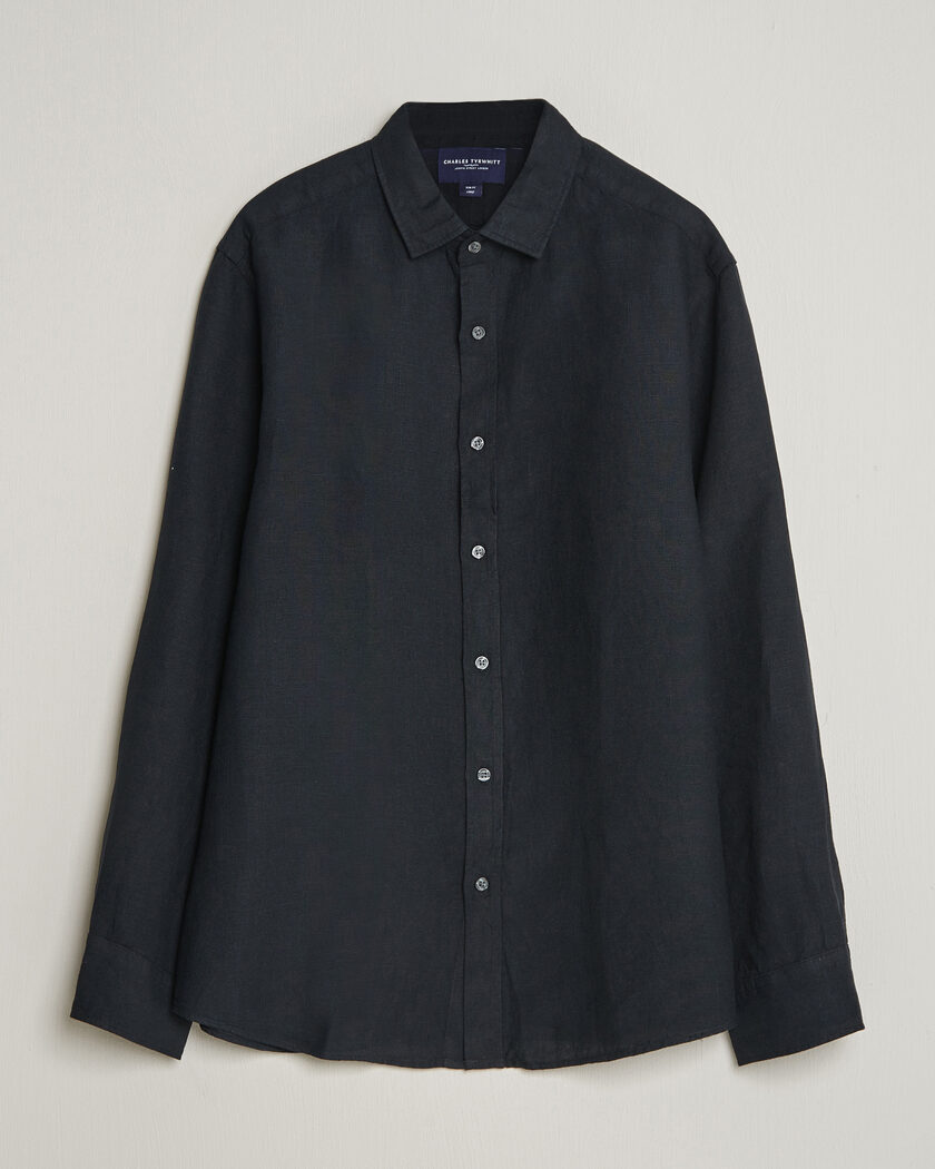 Charles Tyrwhitt Pure Linen Slim Fit Shirt Black – Nero
