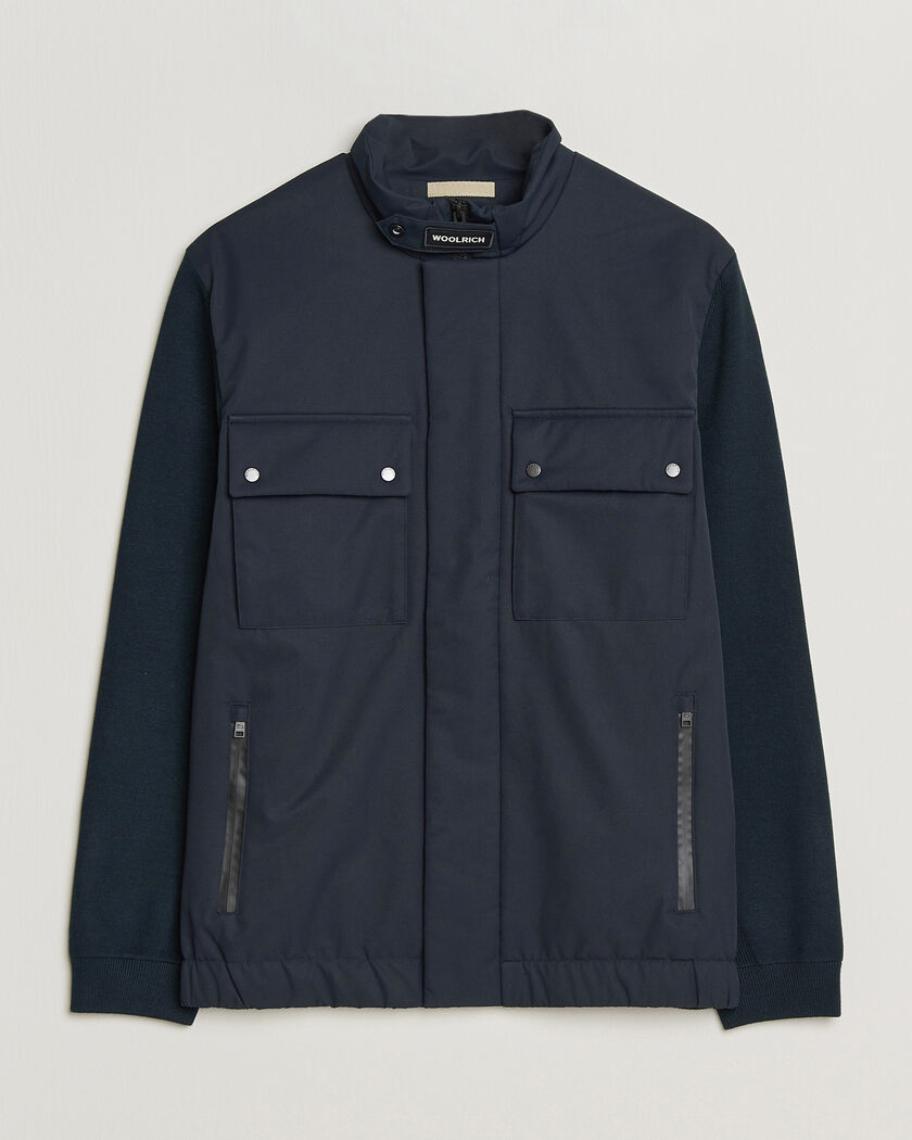 Woolrich Two Layers Hybrid Jacket Melton Blue – Blu