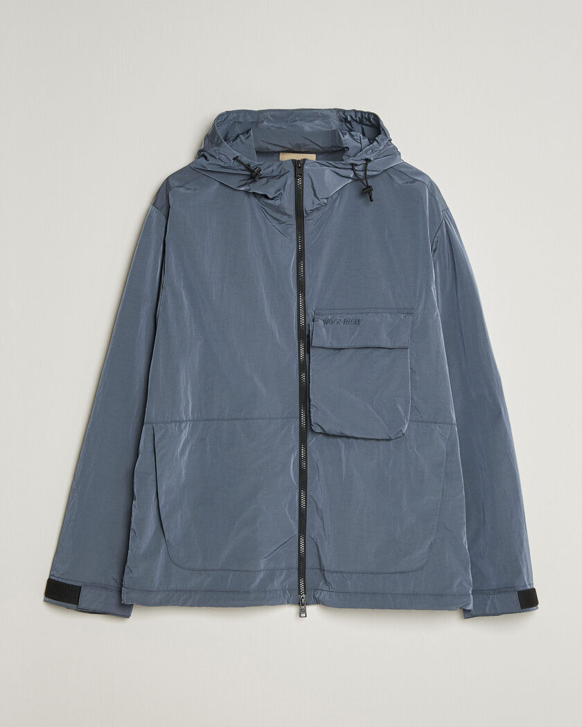 Woolrich Shiny Nylon Hooded Jacket Grisaille – Grigio