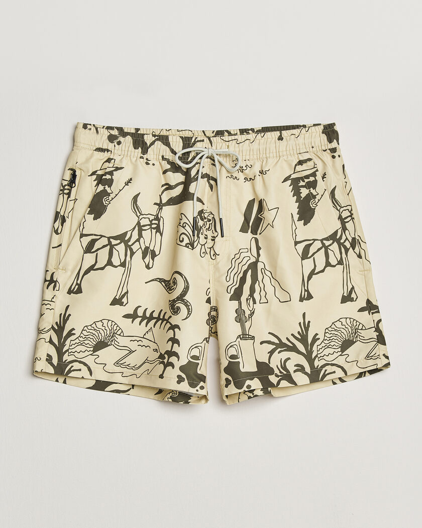 OAS Printed Swimshorts Poplan – Beige