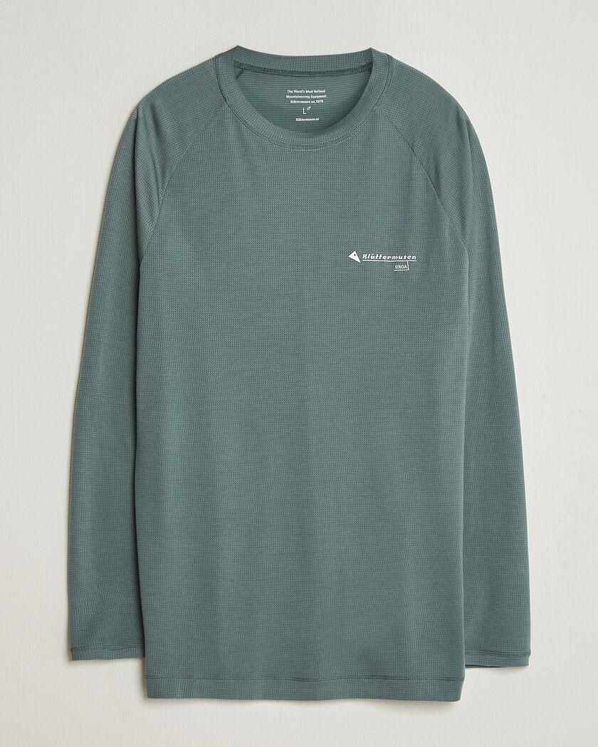 Klättermusen Groa Lightweight Tencel Long Sleeve T-Shirt Teal Grey – Grigio