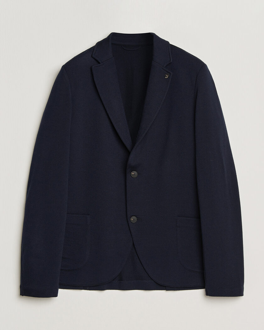 Gran Sasso Wool Knitted Blazer Navy – Blu
