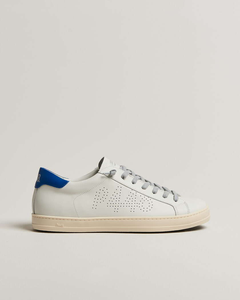 P448 John Leather Sneaker White/Blue – Bianco