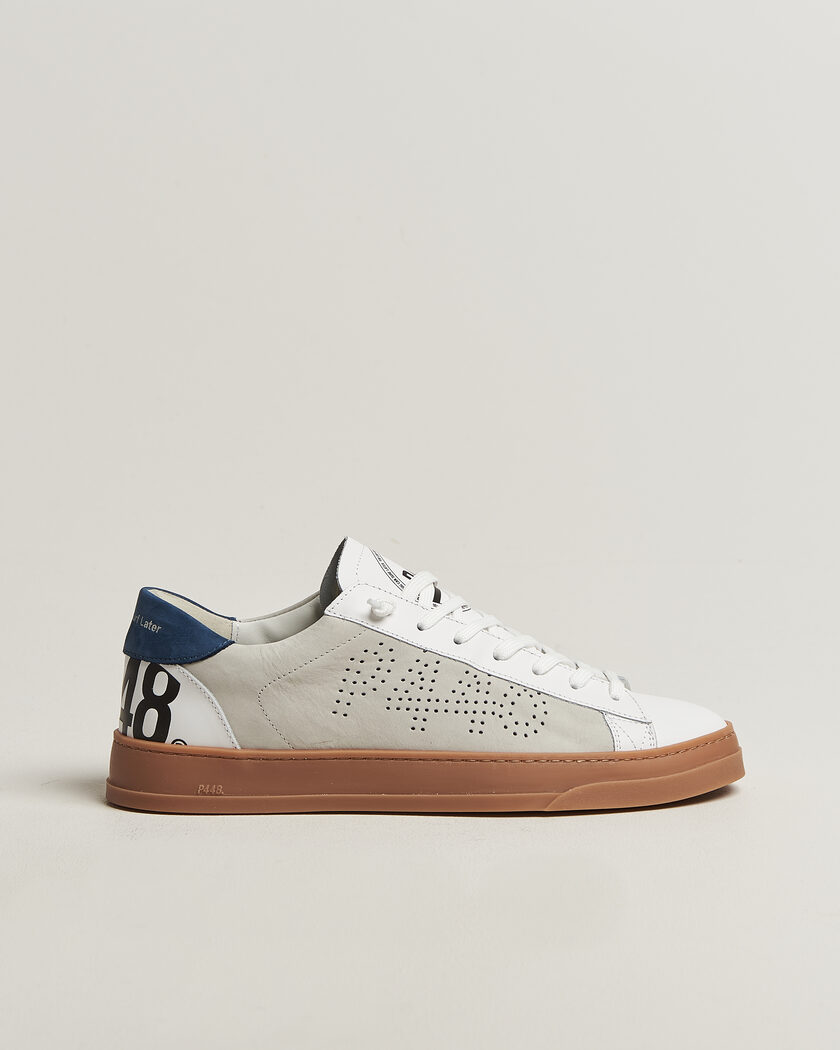 P448 Jack Leather Sneaker White/Navy – Bianco