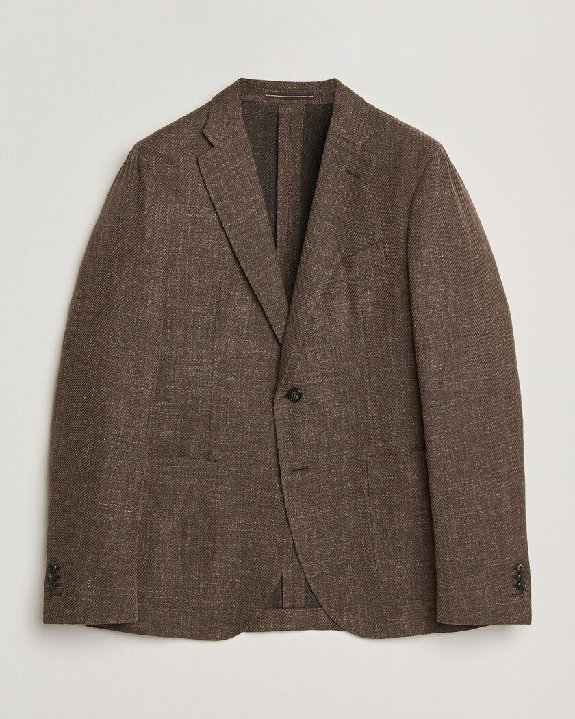 Incotex Structured Cotton Blazer Dark Brown – Marrone