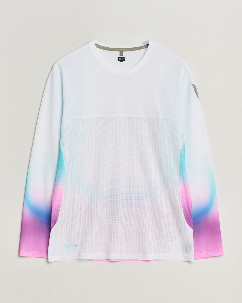 SOAR Running Hot Weather Long Sleeve Tee White/Blue – Bianco