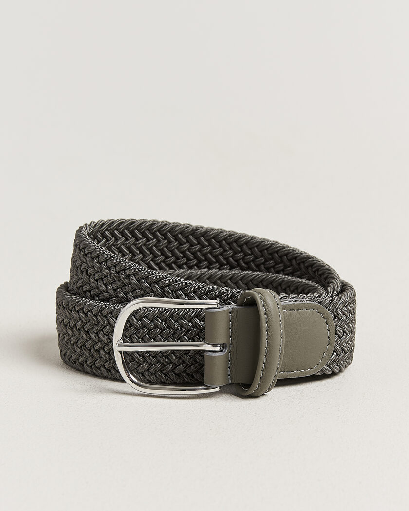 Anderson's Stretch Woven 3,5cm Belt Grey – Grigio