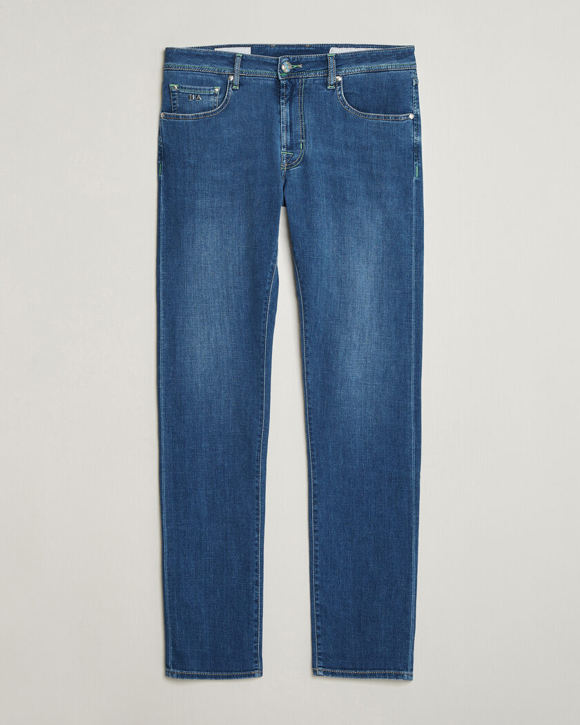 Tramarossa Michelangelo Contrast Seam Stretch Jeans Mid Blue – Blu