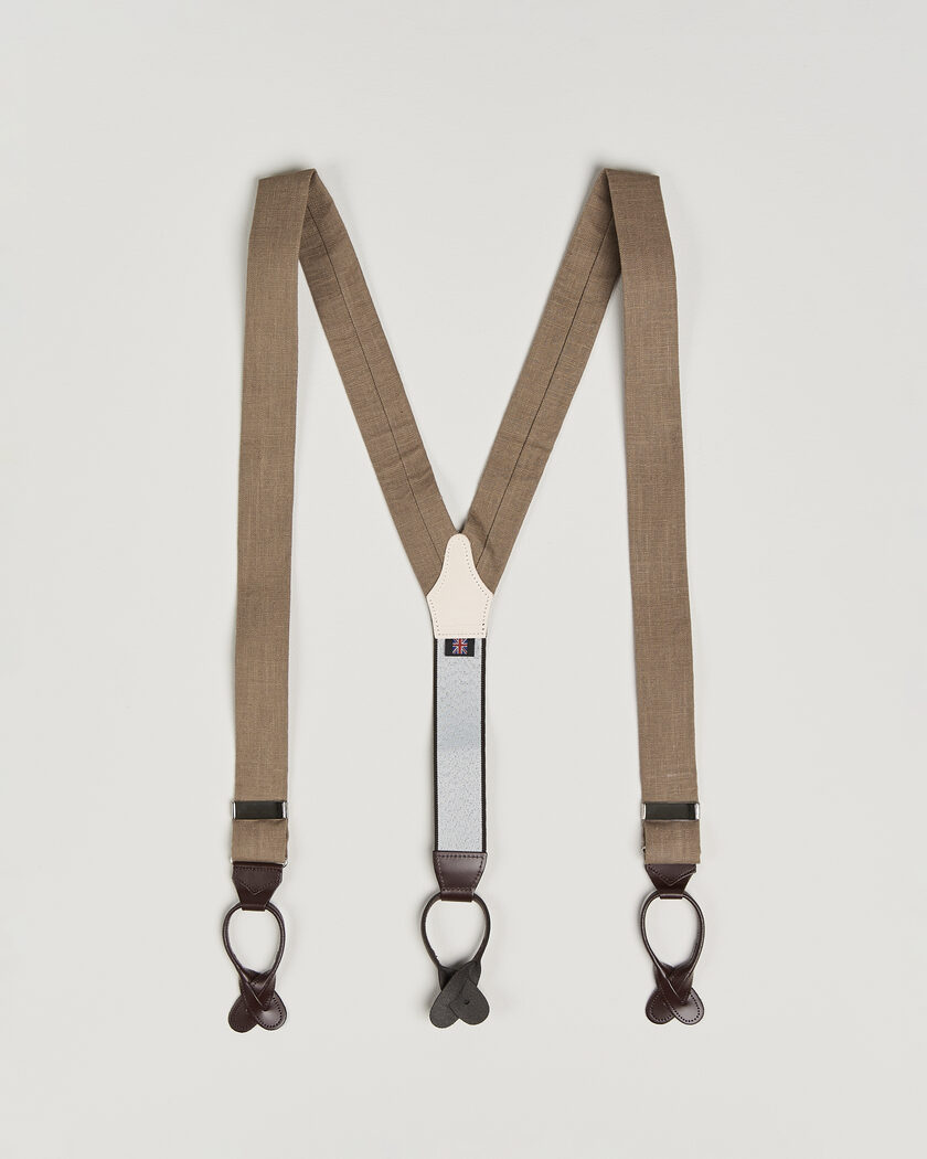 Albert Thurston Linen Braces Acorn Brown – Marrone