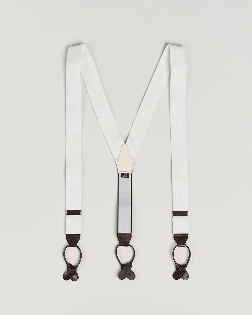 Albert Thurston Linen Braces Ivory – Bianco