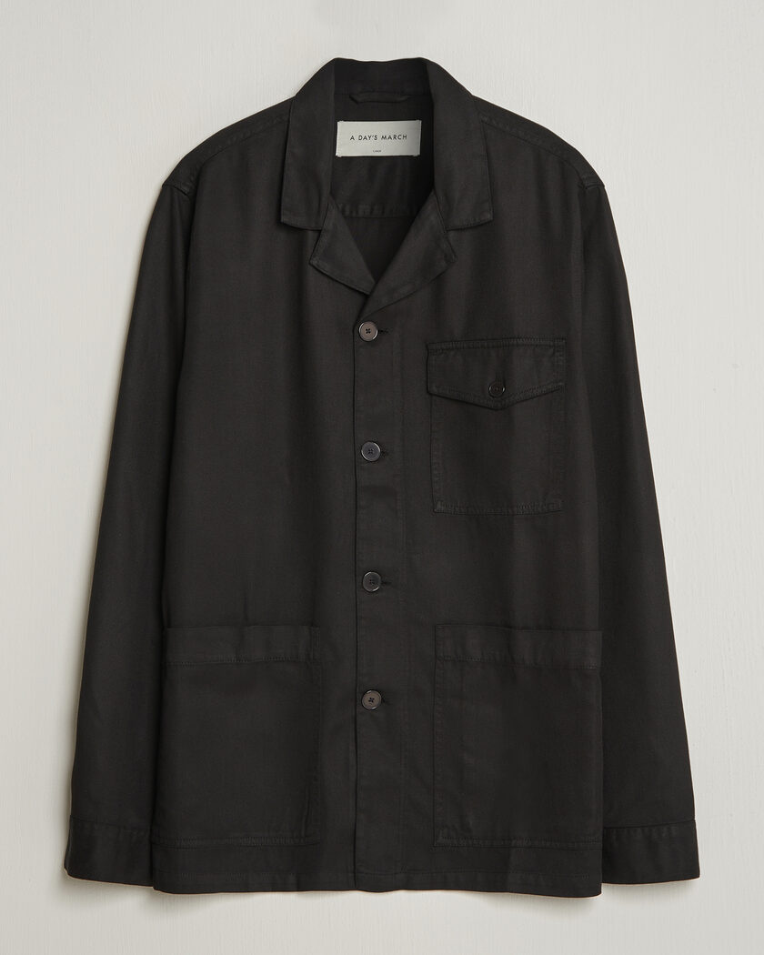 A Day's March Banagher Lyocell Overshirt Black – Nero