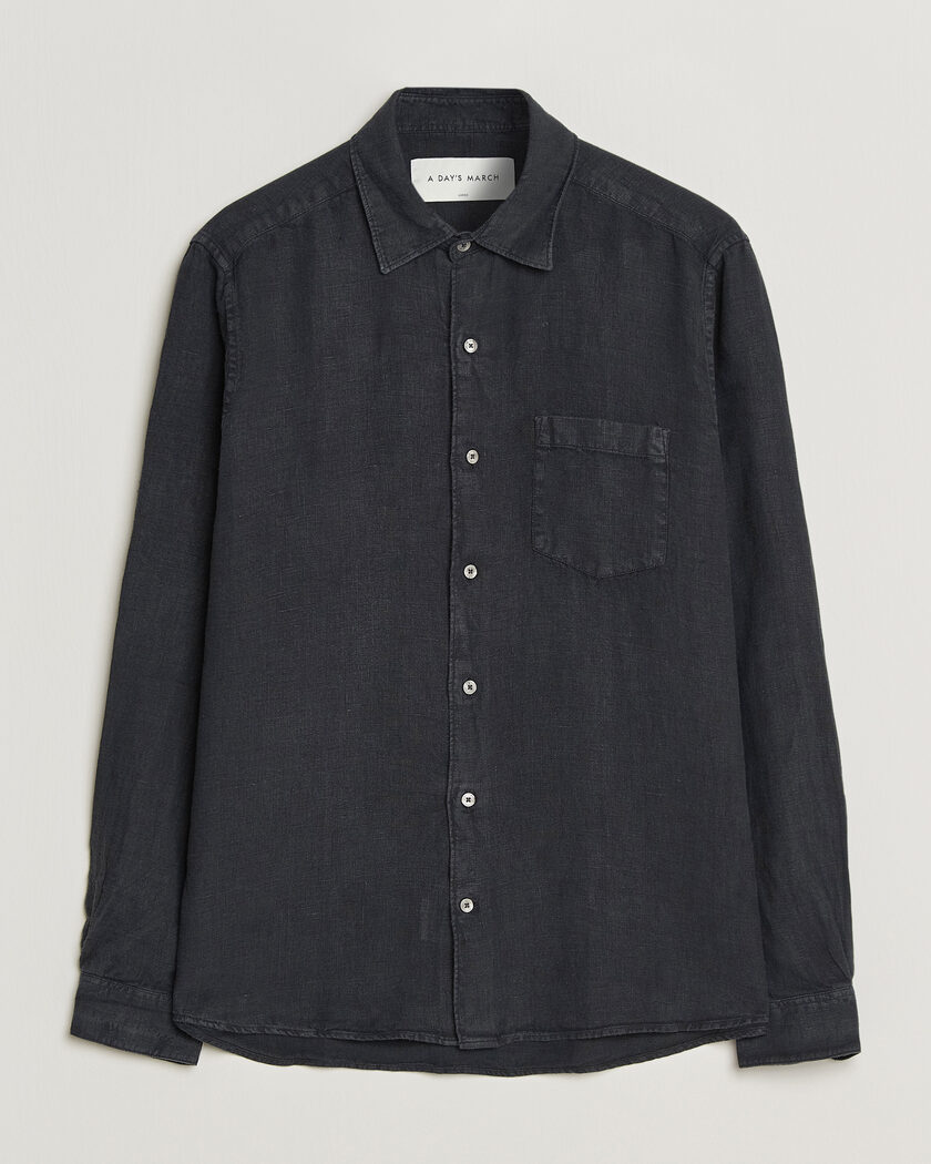 A Day's March Daintree Linen Shirt Off Black – Nero