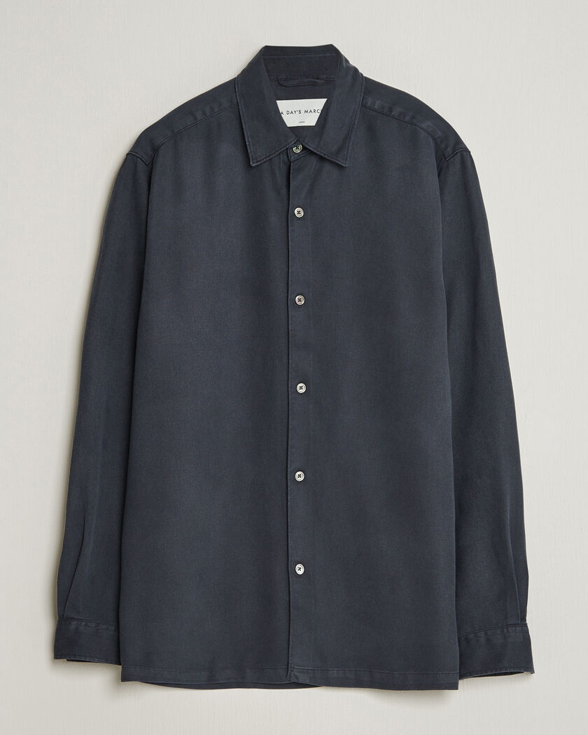 A Day's March Clean Cut Lyocell Shirt Navy – Blu