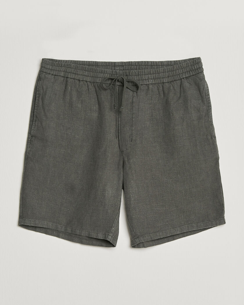 A Day's March Ipu Linen Drawstring Shorts Olive – Verde