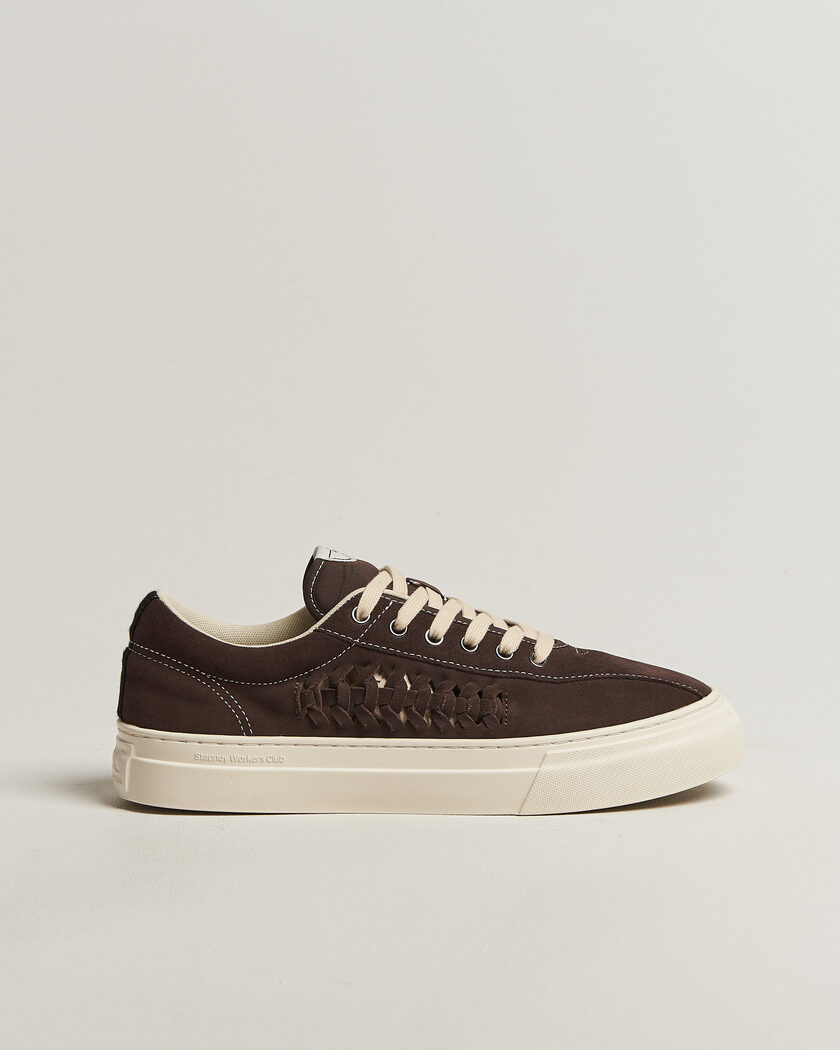 Stepney Workers Club Dellow 02 Woven Suede Sneaker Dark Brown – Marrone