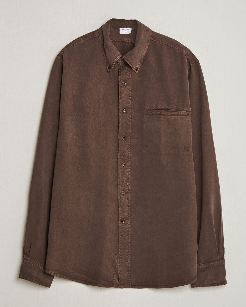 Filippa K Zack Lyocell Shirt Dark Chocolate – Marrone