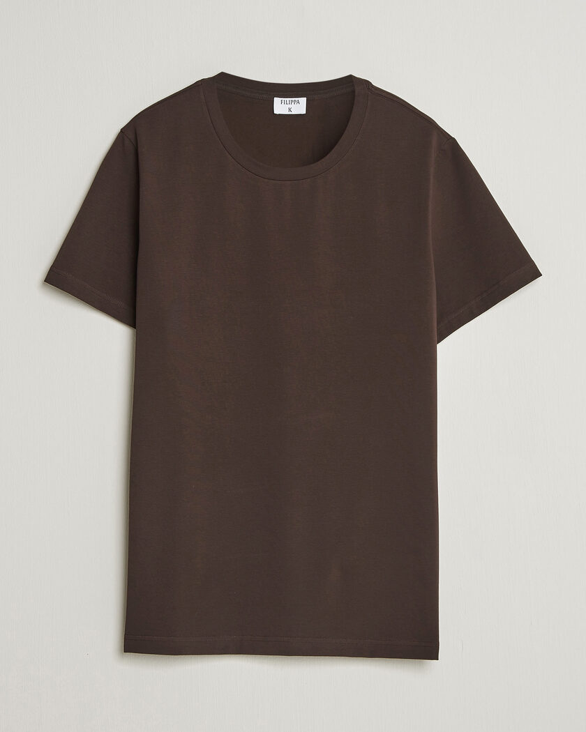 Filippa K Soft Lycra T-Shirt Dark Chocolate – Marrone