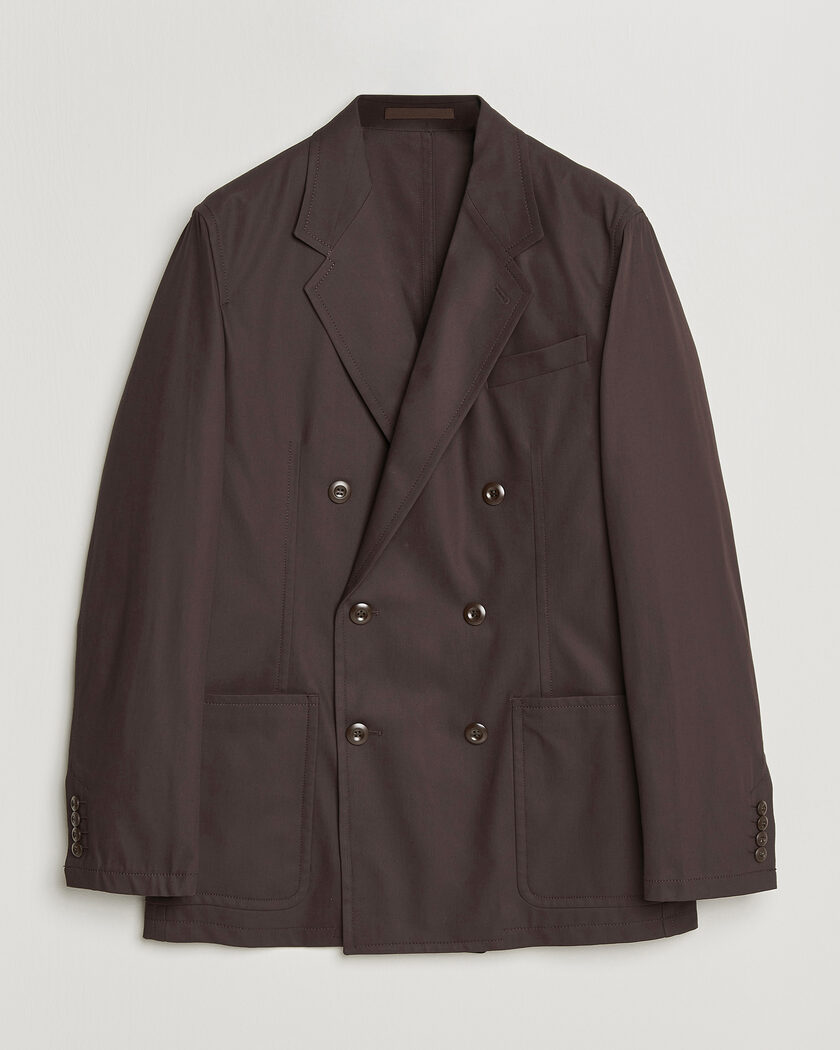 Filippa K Reese Cotton Double Breasted Blazer Dark Chocolate – Marrone