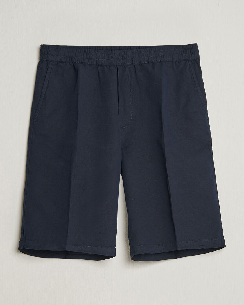Filippa K Theo Relaxed Linen/Cotton Drawstring Shorts Navy – Blu