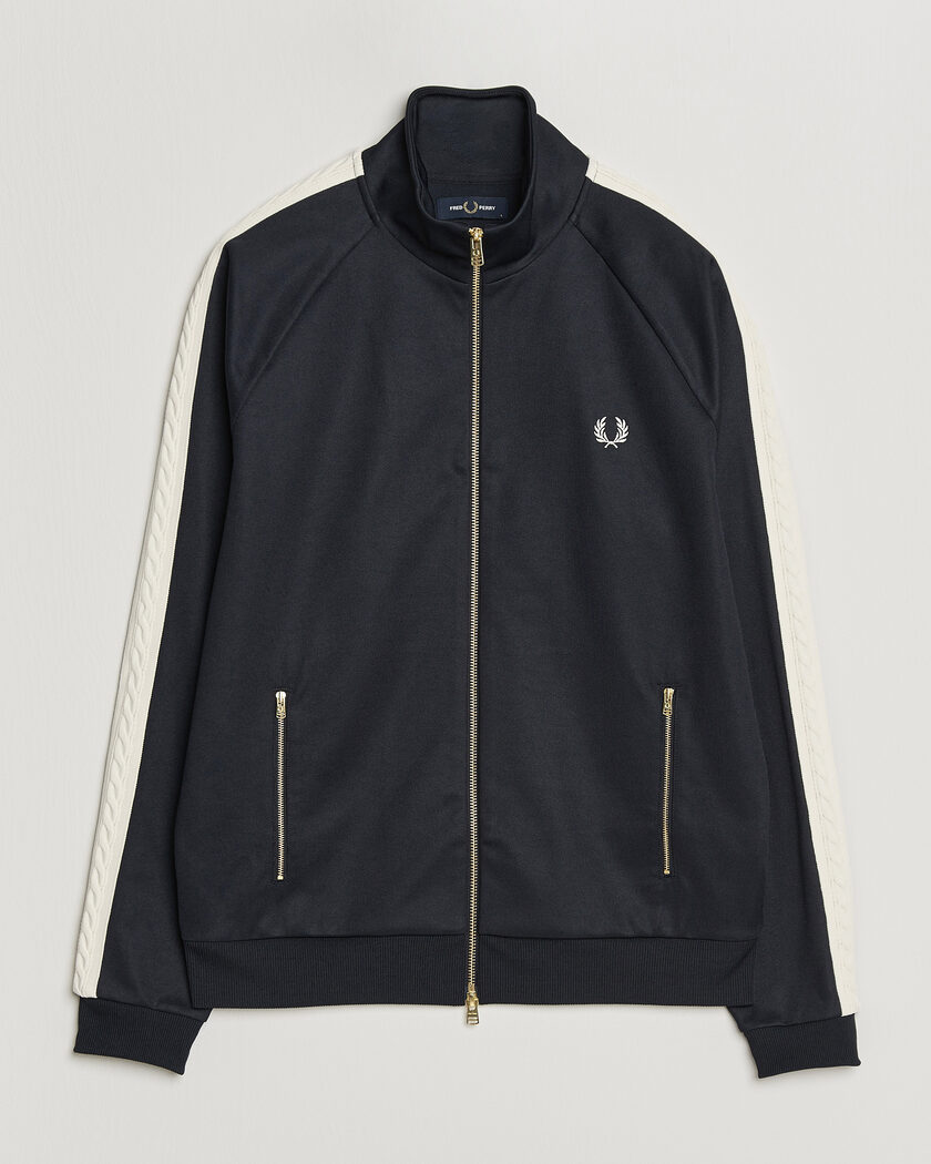 Fred Perry Cable Taped Track Jacket Navy – Blu