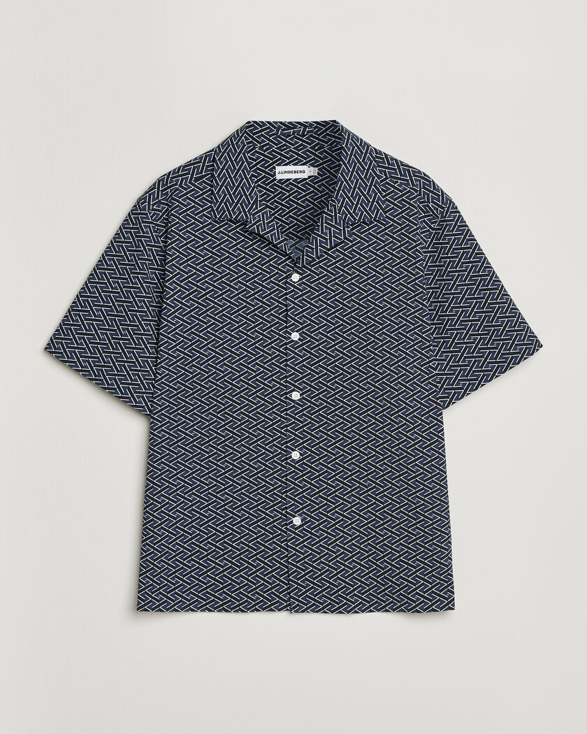 J.Lindeberg Donso Geo Printed Resort Shirt Estate Navy – Blu