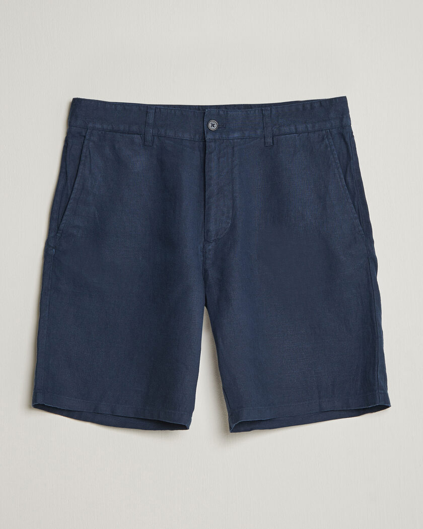 NN07 Aden Linen Shorts Navy Blue – Blu