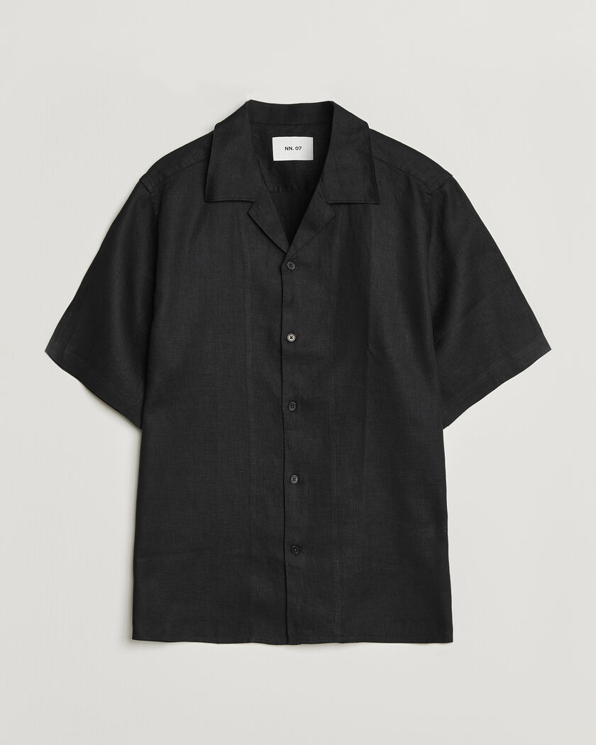 NN07 Julio Linen Resort Shirt Black – Nero
