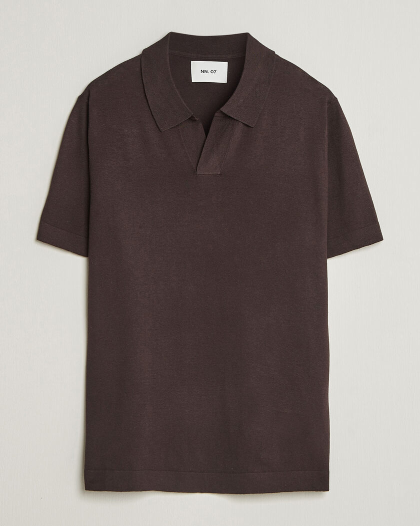 NN07 Ryan Cotton/Linen Polo Dusky Port – Marrone