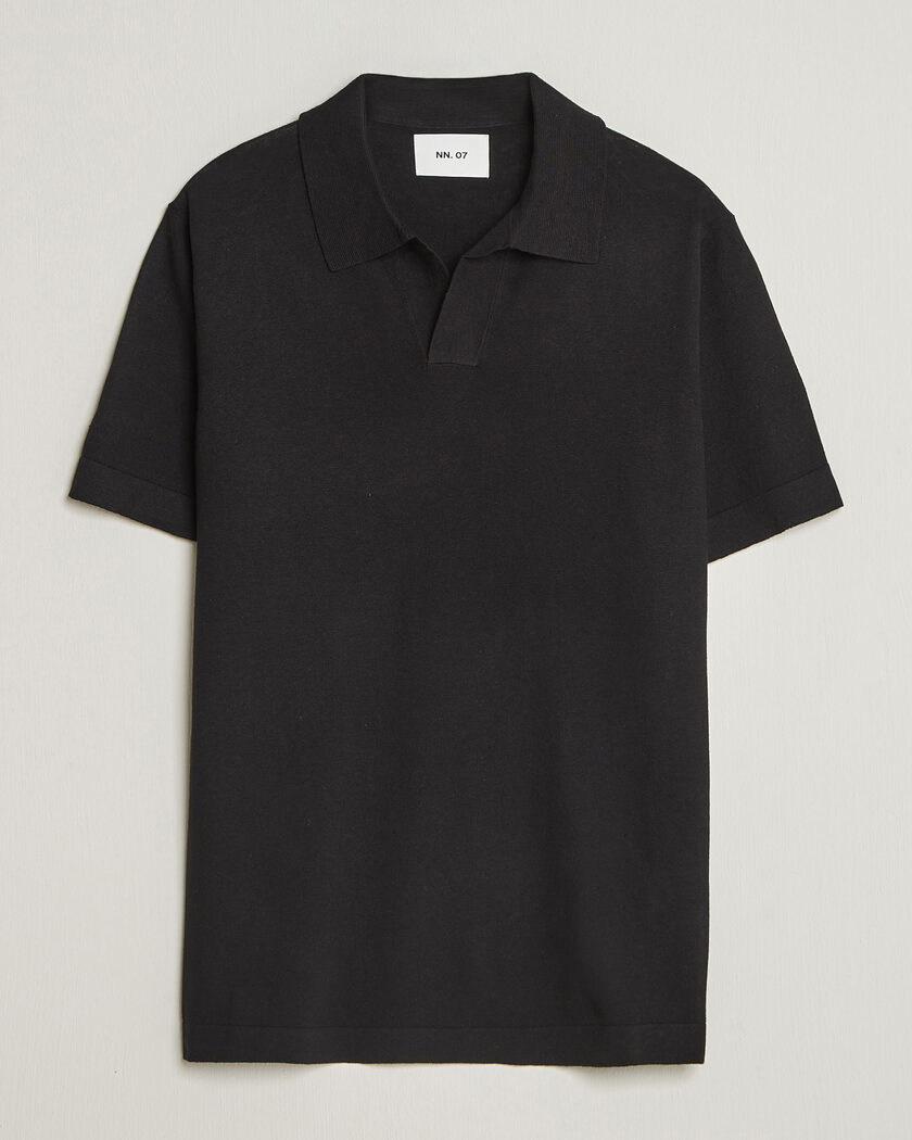 NN07 Ryan Cotton/Linen Polo Black – Nero