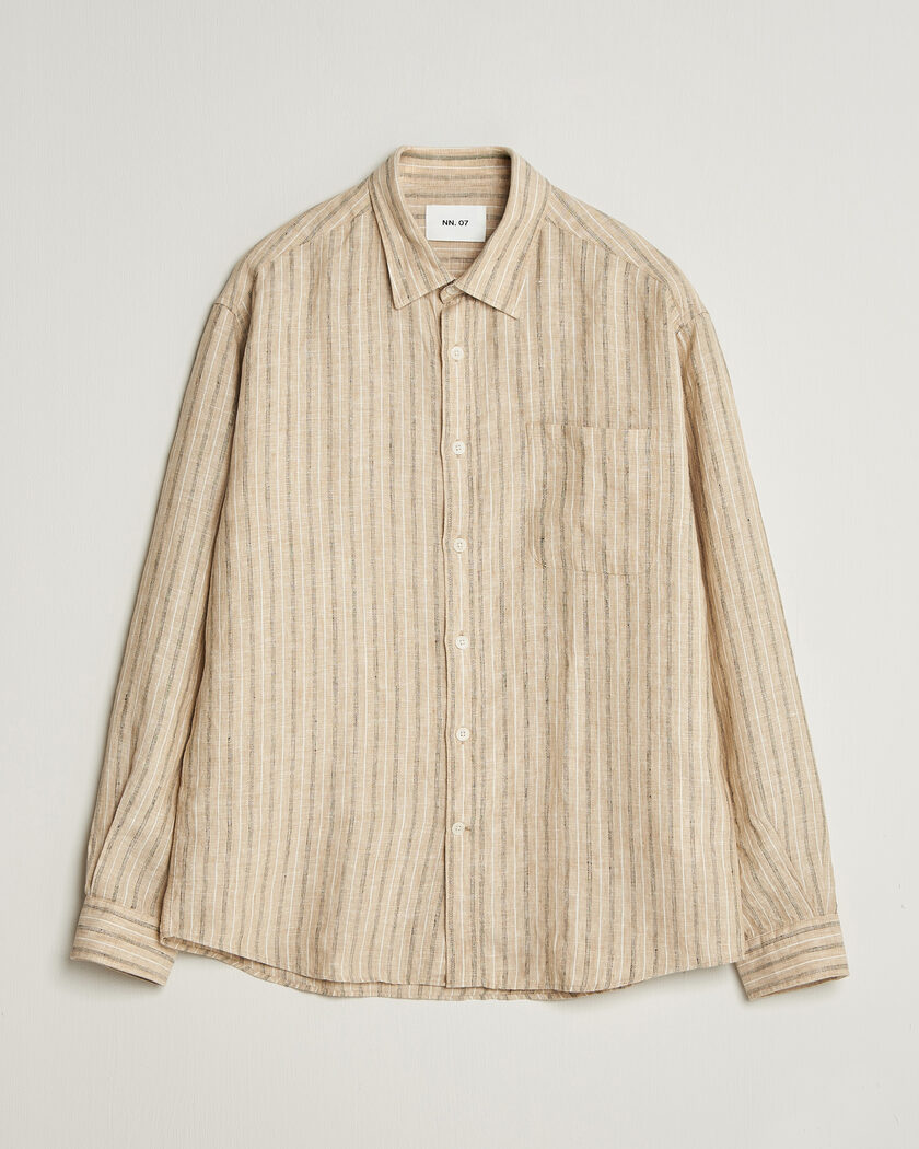 NN07 Deon Linen Shirt Black Stripe – Multicolore