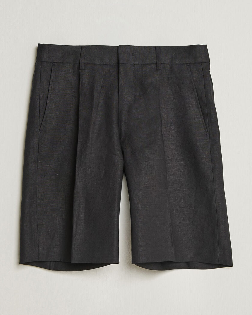 NN07 Kay Relaxed Fit Linen Drawstring Shorts Black – Nero